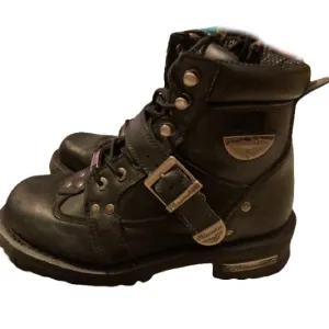 Milwaukee Motorcycle Clothing Women’s Leather Black Road Captain Boots 8.5 Biker