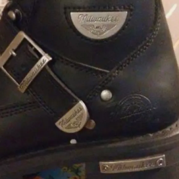 Milwaukee Motorcycle Clothing Women’s Leather Black Road Captain Boots 8.5 Biker
