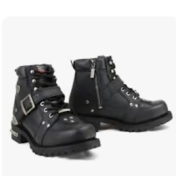 Milwaukee Motorcycle Clothing Women’s Leather Black Road Captain Boots 8.5 Biker
