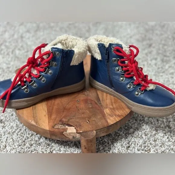 Mini Boden Cozy leather lace up boots