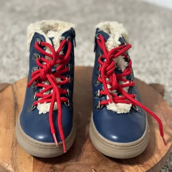Mini Boden Cozy leather lace up boots