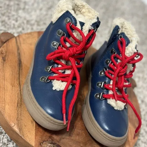 Mini Boden Cozy leather lace up boots