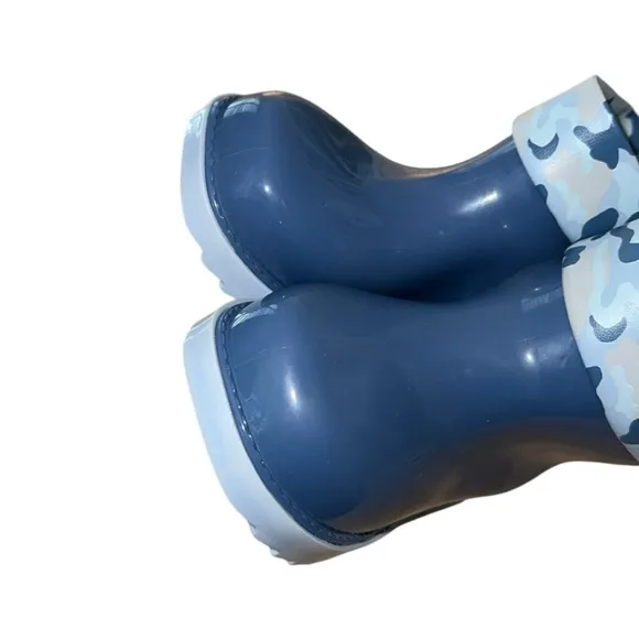 Mini Melissa Toddler Boys Camo Print Short Rain Boots Blue Size 10