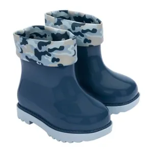 MINI MELISSA Toddler Boy Camo Print Short Rain Boots Blue Size 10