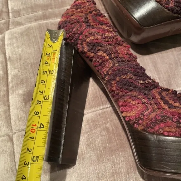 Missoni Boucle Chunky Platform Heels Shoes 38 1/2 Italian