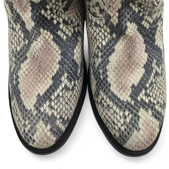 Miz Mooz Cabana Western Boots Women sz 6 Ankle Booties Snakeskin Leather Cowgirl