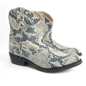 Miz Mooz Cabana Western Boots Women sz 6 Ankle Booties Snakeskin Leather Cowgirl