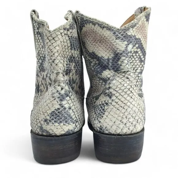 Miz Mooz Cabana Western Boots Women sz 6 Ankle Booties Snakeskin Leather Cowgirl