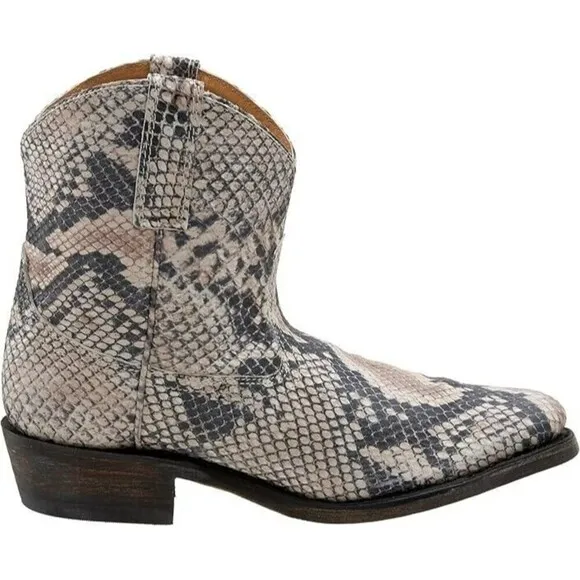 Miz Mooz Cabana Western Boots Women sz 6 Ankle Booties Snakeskin Leather Cowgirl