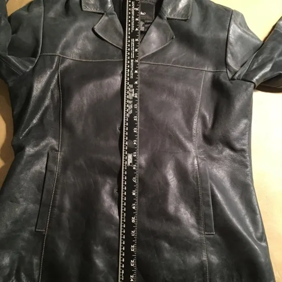 MOSSIMO Distressed BLACK 100% LEATHER Blazer Jacket, NWOT, Size Large