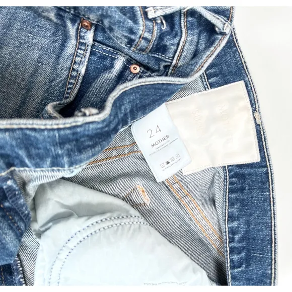 Mother Superior Womans Denim Shorts The Dutchie Short Fray Size 24 Blue