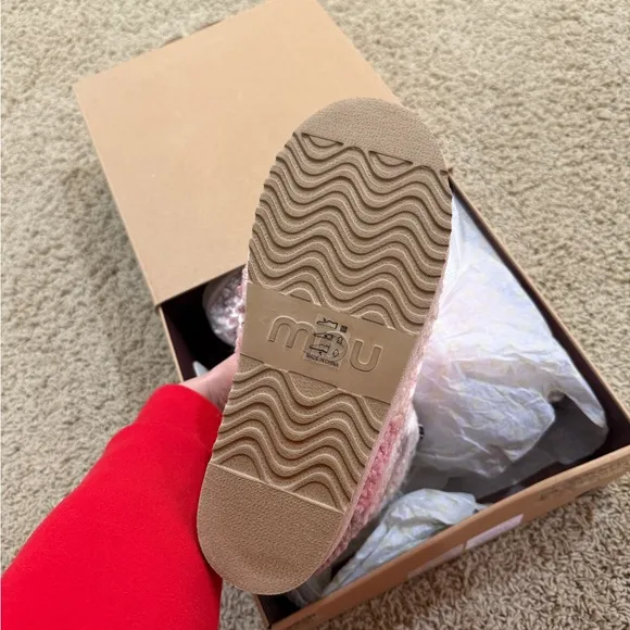 Mou Ankle Boots in Pink and Cream
