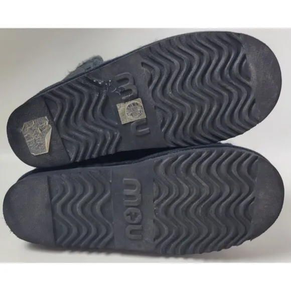 Mou Mens Black Sheepskin Ankle Eskimo Boots Sz 42 / US 9 ?