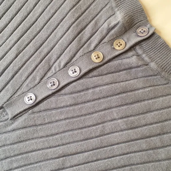 Moussy dress tunic blu/gray rib knit bodycon tunic small