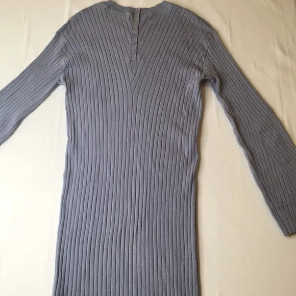 Moussy dress tunic blu/gray rib knit bodycon tunic small
