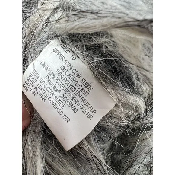 MUK LUKS Gwen Tall Lace Up Faux Fur Lined Black Blue Thinsulated Size 10