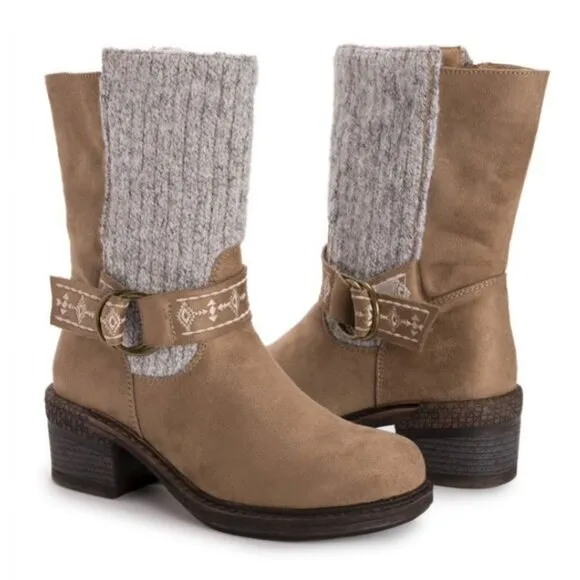 MUK LUKS Women's Arya Alice Boots Size 6 M STONE
