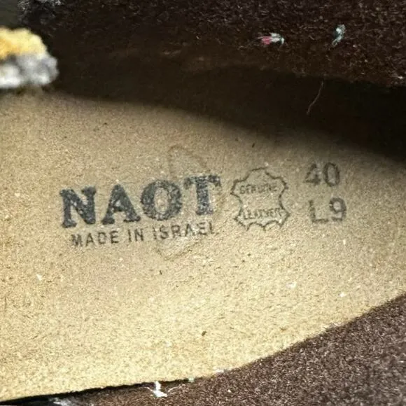 Naot Groovy Lace Up Bootie Brown Boots Size 9