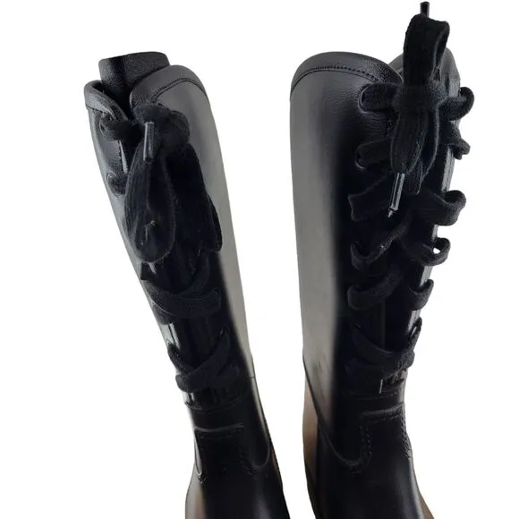Naot Sporty Dafna Rain Boots Womens Size 10 Black Lace Up Recycled Materials