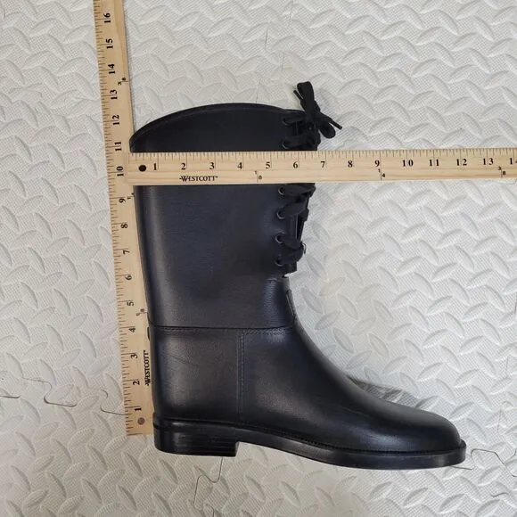 Naot Sporty Dafna Rain Boots Womens Size 10 Black Lace Up Recycled Materials