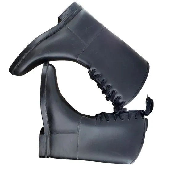 Naot Sporty Dafna Rain Boots Womens Size 10 Black Lace Up Recycled Materials