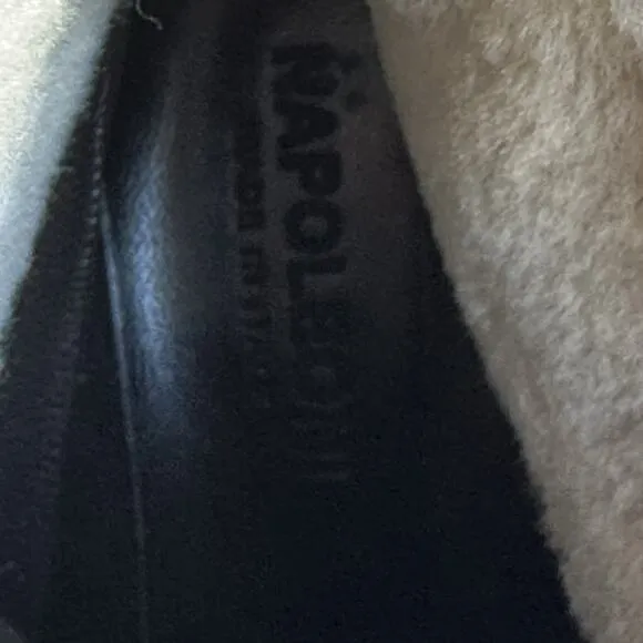 NAPOLEONI Suede Lace Up Ankle Boots With Fur Shearling Trim 10 10.5 41 $445
