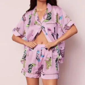 Nasty Gal Satin Cowboy Boots Pajama Shorts Set  NWT 1 day Sale⬇️