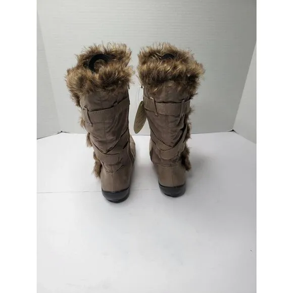 Natural Soul by Naturalizer Shearling  Faux Fur Boot Brown  Size 8M