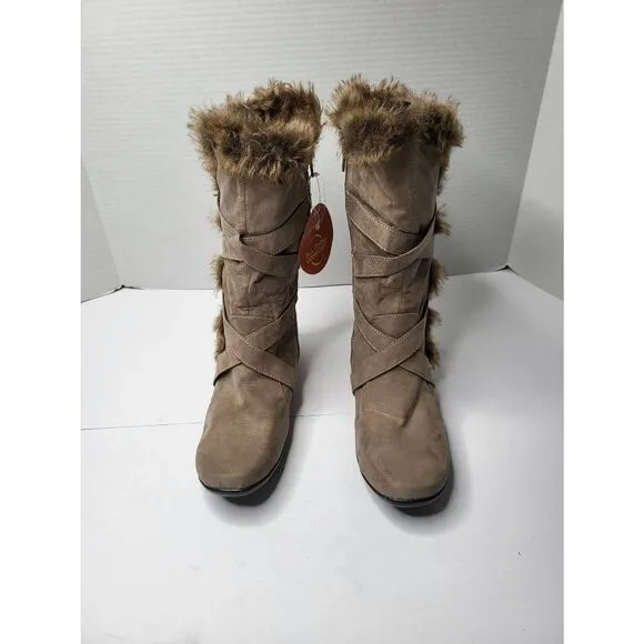 Natural Soul by Naturalizer Shearling  Faux Fur Boot Brown  Size 8M