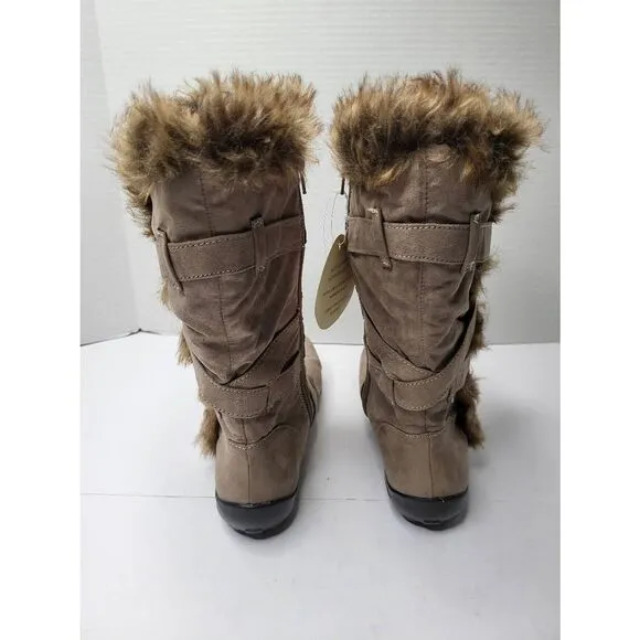 Natural Soul by Naturalizer Shearling  Faux Fur Boot Brown  Size 8M