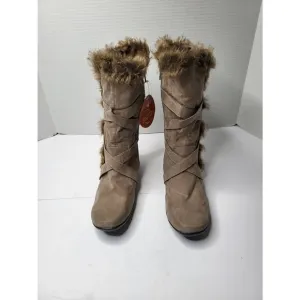 Natural Soul by Naturalizer Shearling  Faux Fur Boot Brown  Size 8M