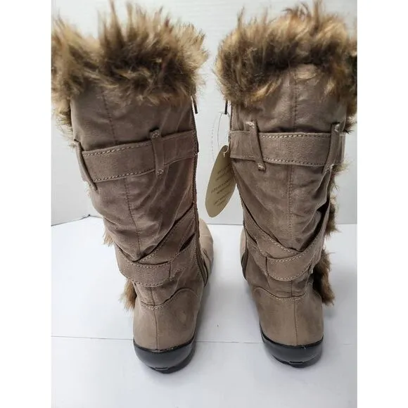 Natural Soul by Naturalizer Shearling  Faux Fur Boot Brown  Size 8M