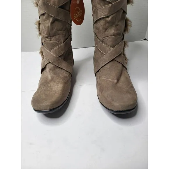 Natural Soul by Naturalizer Shearling  Faux Fur Boot Brown  Size 8M