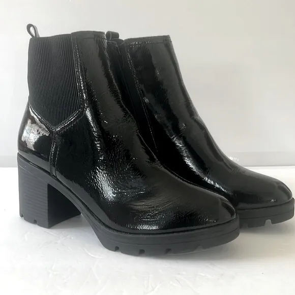 NATURALIZER $179 Women Verney 2 Leather Block Heel Ankle Boots Size 11 Med NWOT