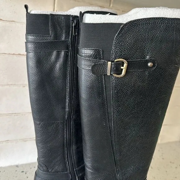 Naturalizer N5 Comfort Juletta Black Leather Knee High Riding Boots Women’s 6.5M