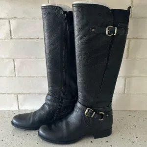 Naturalizer N5 Comfort Juletta Black Leather Knee High Riding Boots Women’s 6.5M