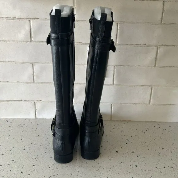 Naturalizer N5 Comfort Juletta Black Leather Knee High Riding Boots Women’s 6.5M