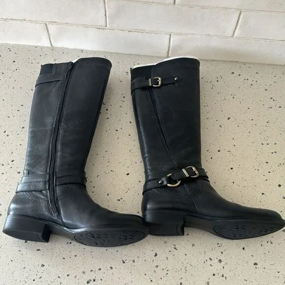 Naturalizer N5 Comfort Juletta Black Leather Knee High Riding Boots Women’s 6.5M
