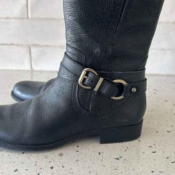 Naturalizer N5 Comfort Juletta Black Leather Knee High Riding Boots Women’s 6.5M