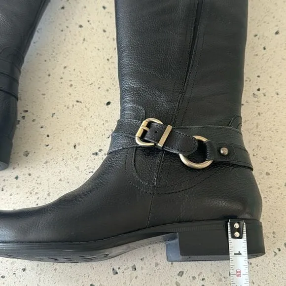Naturalizer N5 Comfort Juletta Black Leather Knee High Riding Boots Women’s 6.5M