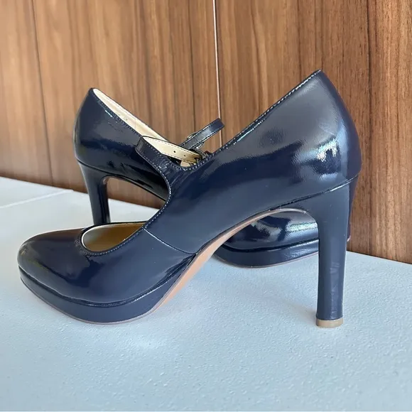 Naturalizer Navy Patent Leather Talissa Mary Jane Shoes 8.5M