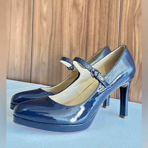Naturalizer Navy Patent Leather Talissa Mary Jane Shoes 8.5M
