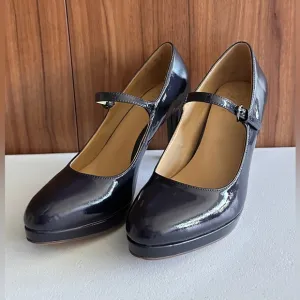 Naturalizer Navy Patent Leather Talissa Mary Jane Shoes 8.5M