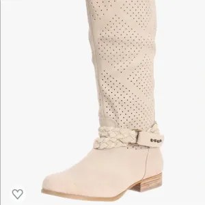 NAUGHTY MONKEY Fine Day Genuine Leather Cream Braided Boots