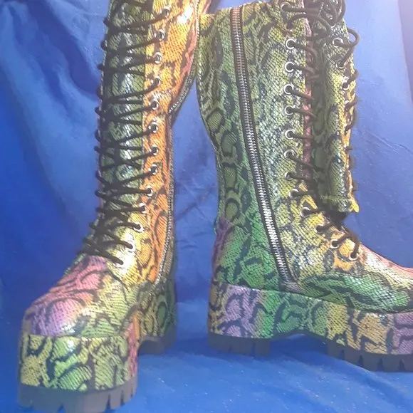 NEON VENOM THIGH HIGH BOOTS