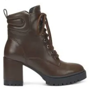 New Aerosoles Ankle Boots Esen brown combat lace up high heel ankle bootie 8.5