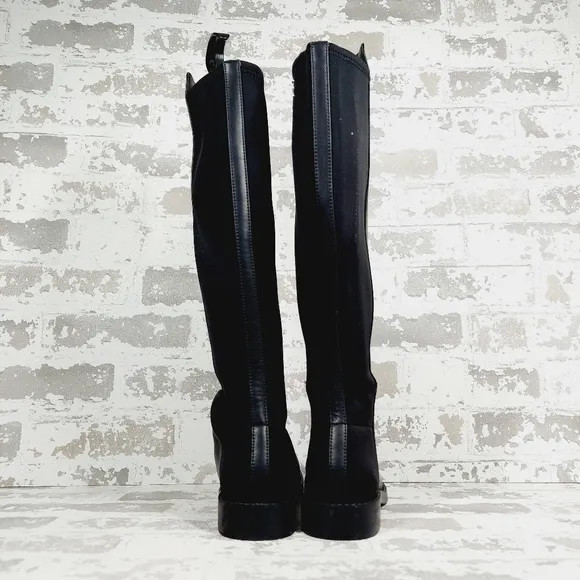 New Aerosoles Trapani Black Faux Leather Knee High Boots V402