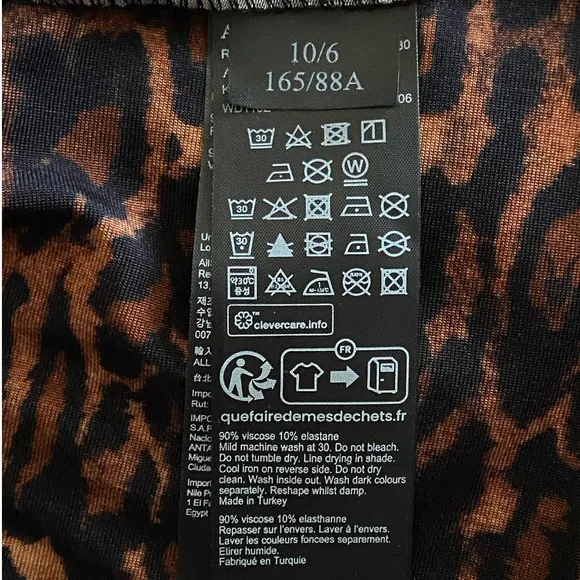 New ALL SAINTS Katlyn Evita Leopard Print‎ Split Hem Long Sleeve Maxi Dress