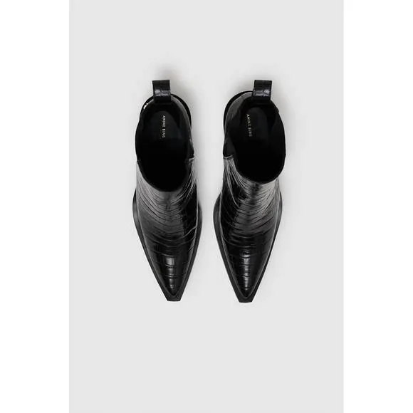 NEW ANINE BING bekah boots in black embossed