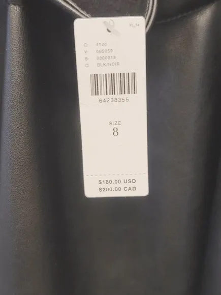 NEW Anthropologie Black Faux Leather Overalls Pinafore Skirt - Size 8